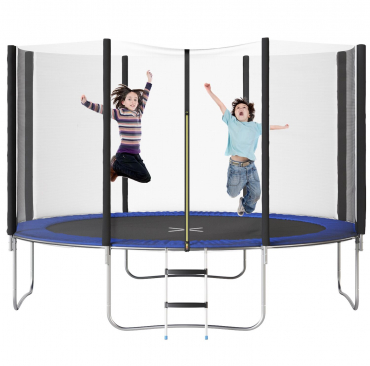 Devoko 12 FT Trampoline with Safe Enclosure Net Patio Fitness Jumping Trampoline for Backyard, Kindergarten with Ladder, Blue 1