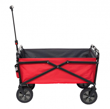 Seina 150 Pound Capacity Portable Folding Steel Wagon Outdoor Garden Cart, Red 1