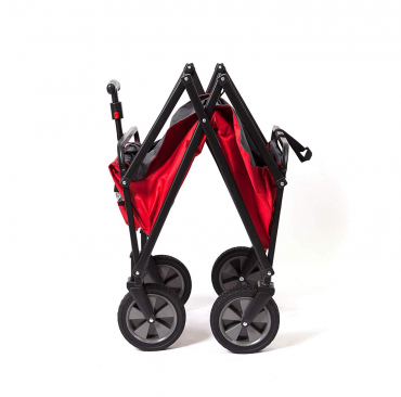 Seina 150 Pound Capacity Portable Folding Steel Wagon Outdoor Garden Cart, Red 2