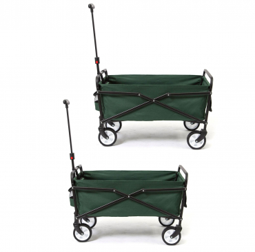 Seina Heavy Duty Compact Folding 150 Pound Capacity Utility Cart, Green (2 Pack) 1